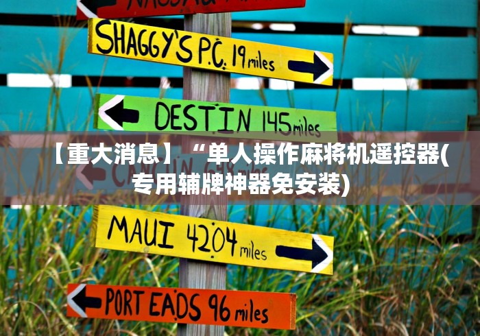 【重大消息】“单人操作麻将机遥控器(专用辅牌神器免安装) 【重大消息】“单人操作麻将机遥控器(专用辅牌神器免安装)
