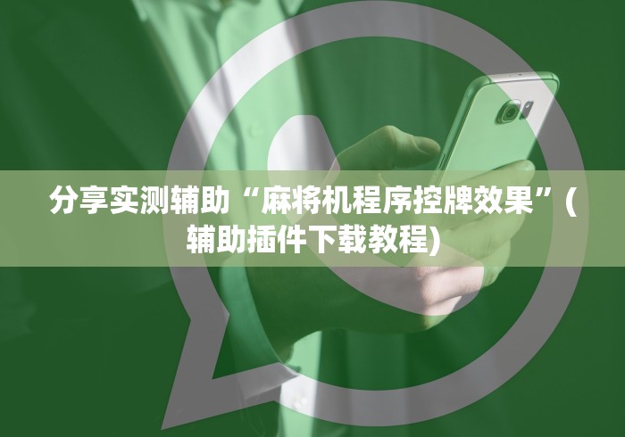 分享实测辅助“麻将机程序控牌效果”(辅助插件下载教程)