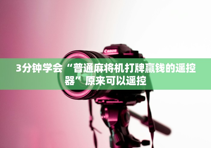 必学玩家攻略“普通麻将机万能遥控器”(原来确实是遥控)