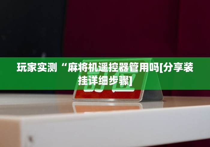 2分钟玩家科普”自动麻将机程控器免安装”(辅助插件下载教程)