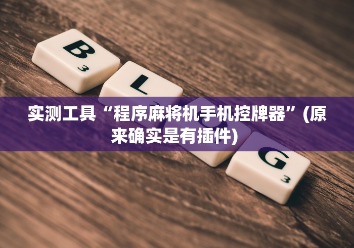 实测工具“程序麻将机手机控牌器”(原来确实是有插件) 