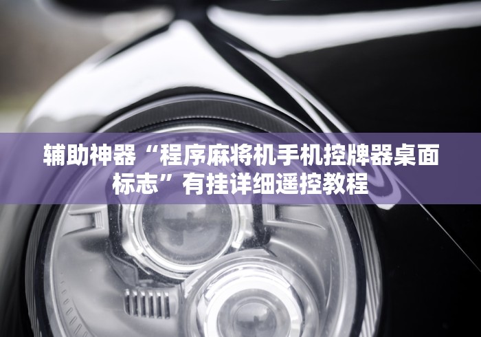 辅助神器“程序麻将机手机控牌器桌面标志”有挂详细遥控教程