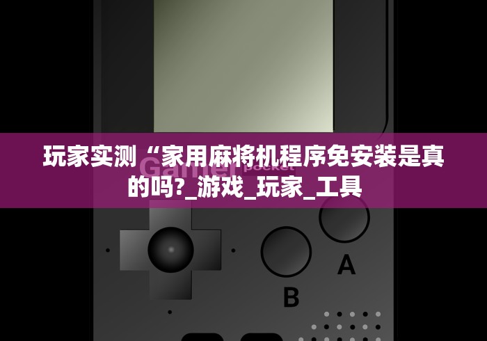 玩家实测“家用麻将机程序免安装是真的吗?_游戏_玩家_工具