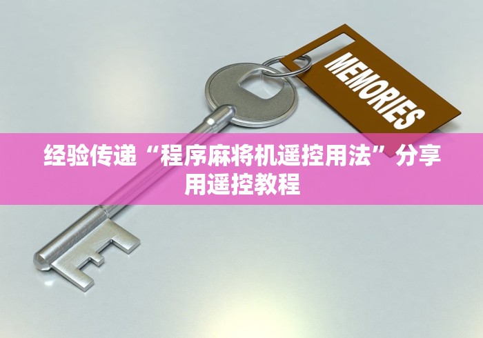 经验传递“程序麻将机遥控用法”分享用遥控教程 经验传递“程序麻将机遥控用法”分享用遥控教程