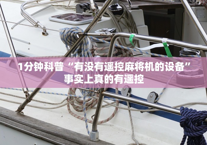 1分钟科普“有没有遥控麻将机的设备”事实上真的有遥控