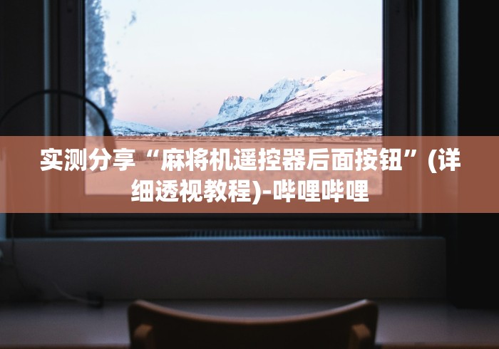 实测分享“麻将机遥控器后面按钮”(详细透视教程)-哔哩哔哩