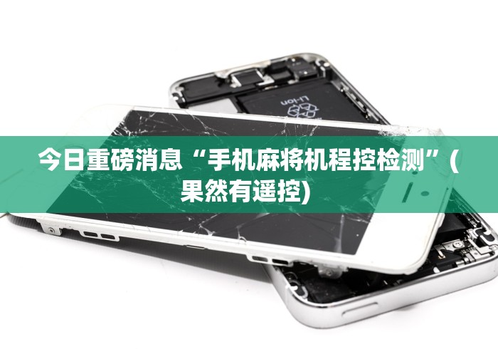 今日重磅消息“手机麻将机程控检测”(果然有遥控) 