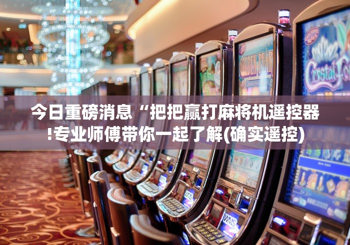 今日重磅消息“把把赢打麻将机遥控器!专业师傅带你一起了解(确实遥控)